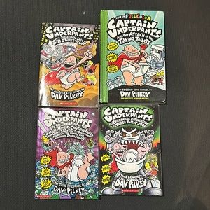 Captain Underpants Book for Kids. 3 soft covers and one hard cover books.
